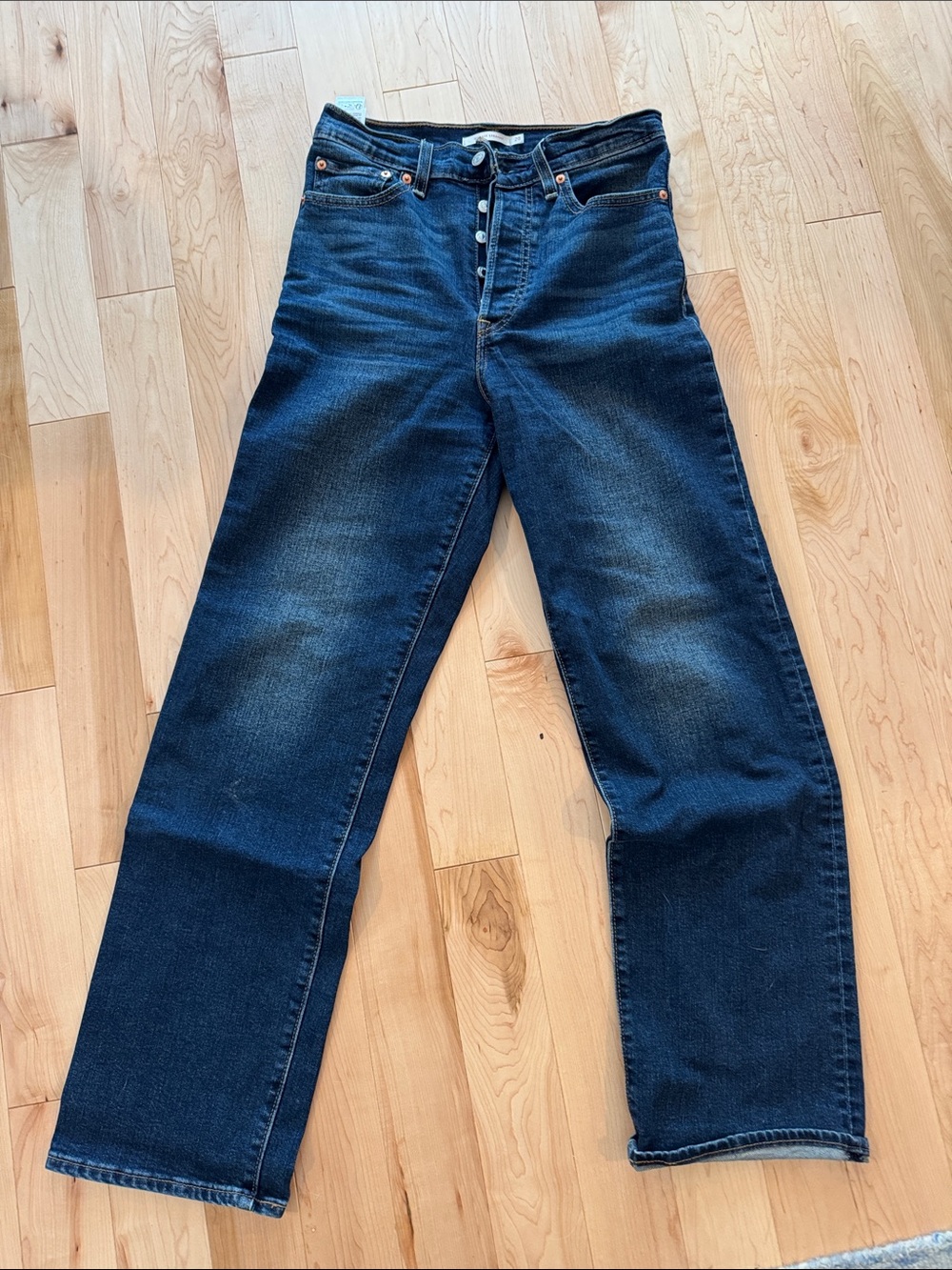 Levi's Women's High-Rise Navy Blue Straight-Leg Jeans